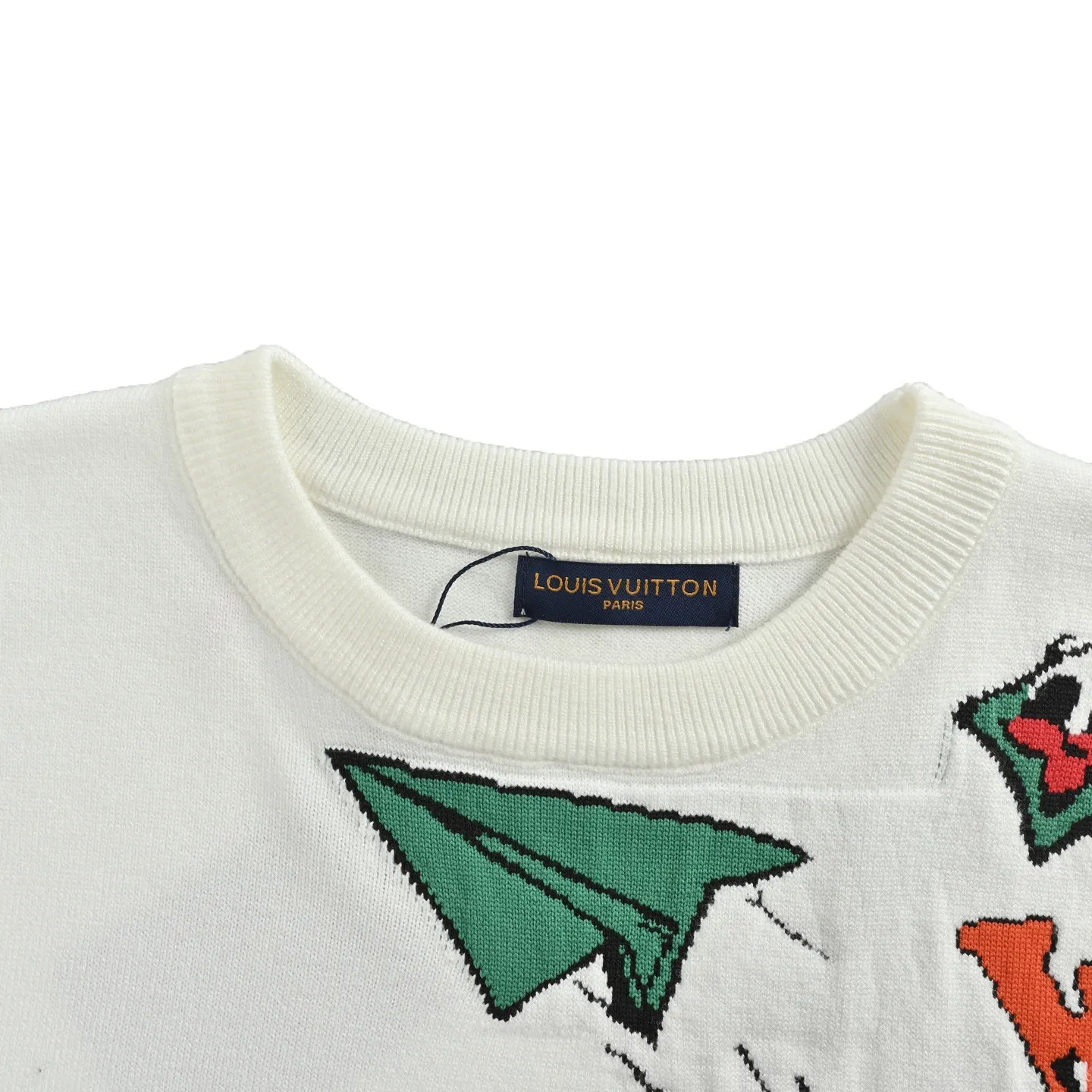 Louis Vuitton/Louis Vuitton 25Fw childlike paper airplane jacquard knitted sweater